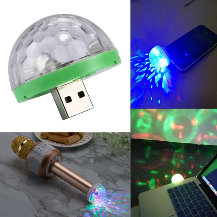 Автомобильная атмосферная лампа USB RGB светодиодный музыкальный сценический шоу