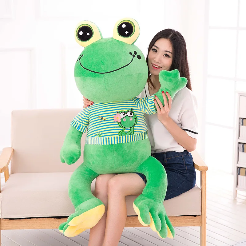 Kawaii плюшевая кукла лягушка большие мягкие животные гигантский пуф игрушки куклы
