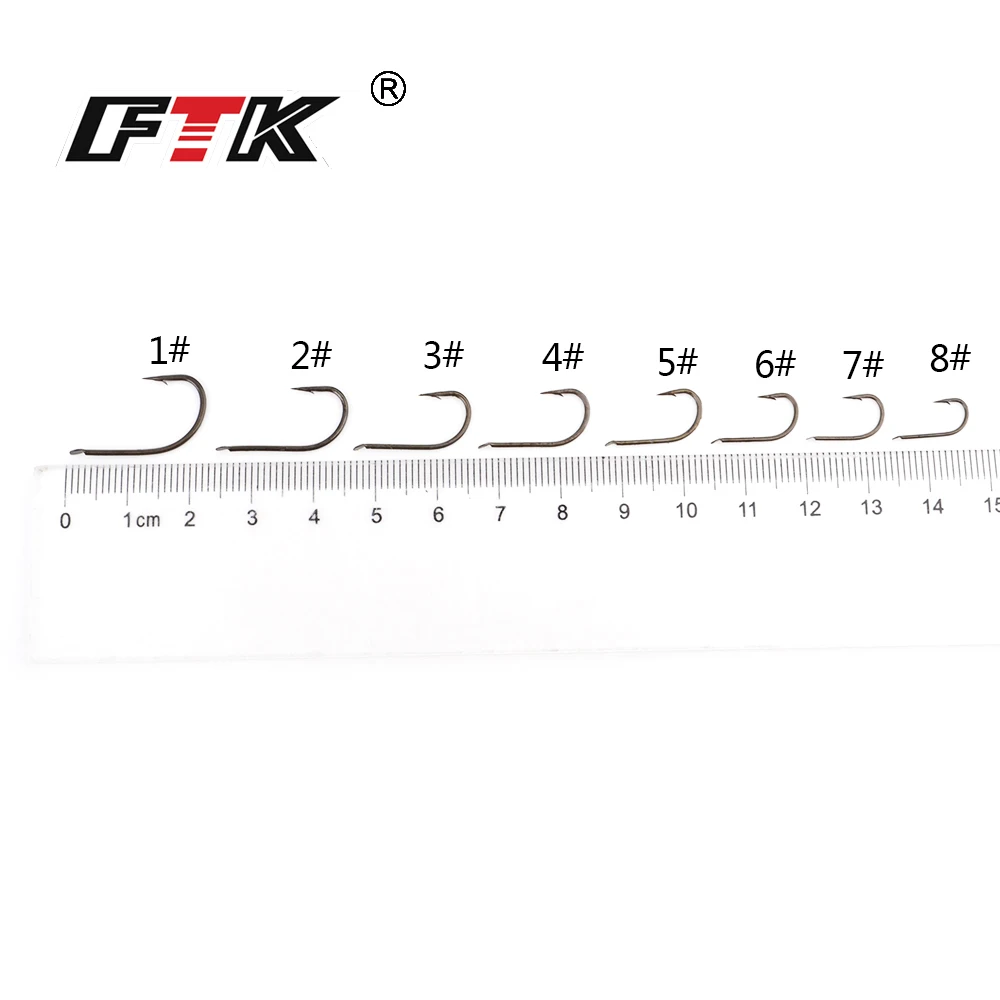 FTK 100 шт./лот Новый плоский круглый крючок с зазубриной 421BR Размер 1 # РАЗМЕР 8
