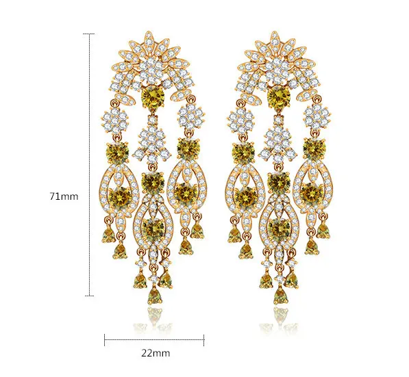 SINZRY фианит bling преувеличены кисточкой серьги-капли Творческий Элегантные вечерние свадебные серьги Свадебные ювелирные изделия подарок