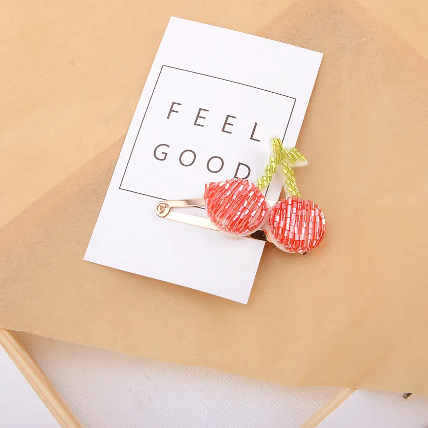 

10pcs ins Fashion Cute Glitter Cherry Banana Pineapple Snap Clips Strawberry Apple Barrettes Princess Boutique Hair Accessories