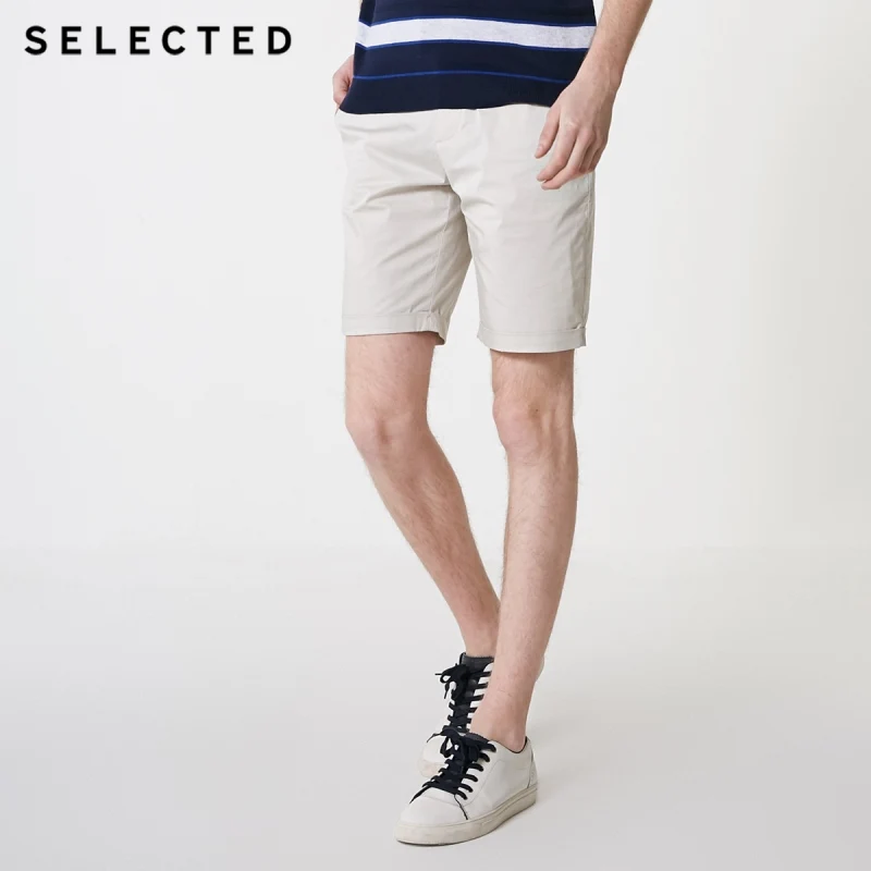 LIGHT GREY Отборные мужские летние легкие Стрейчевые хлопковые однотонные прямые шорты S | 4192SH520 - Цвет: LIGHT GREY