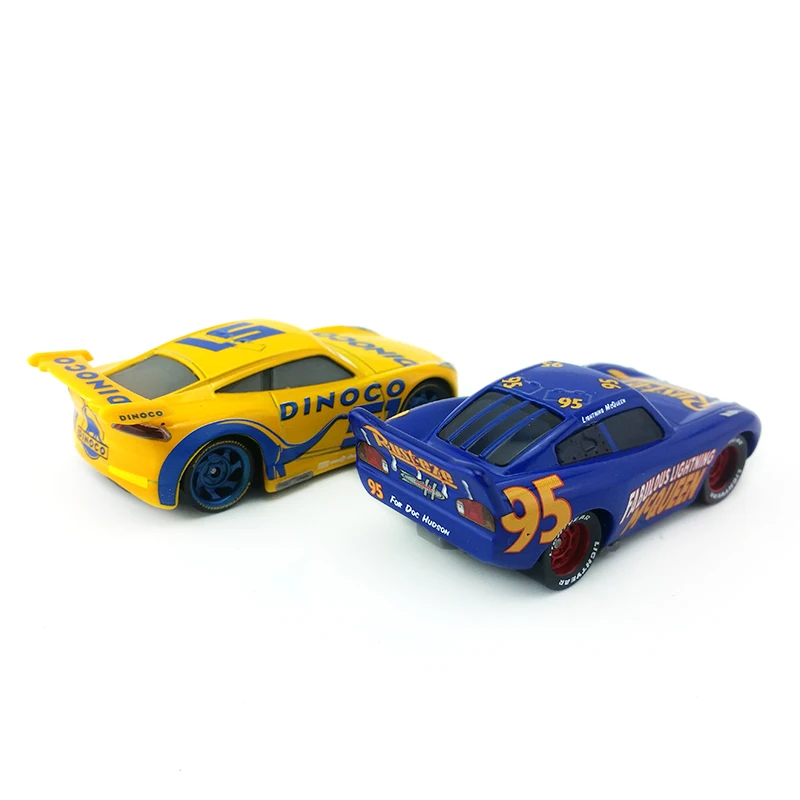 Машинки Диснея Pixar сказочные машинки Lightning Mcqueen & Dinoco Cruz Ramirez металлические Литые