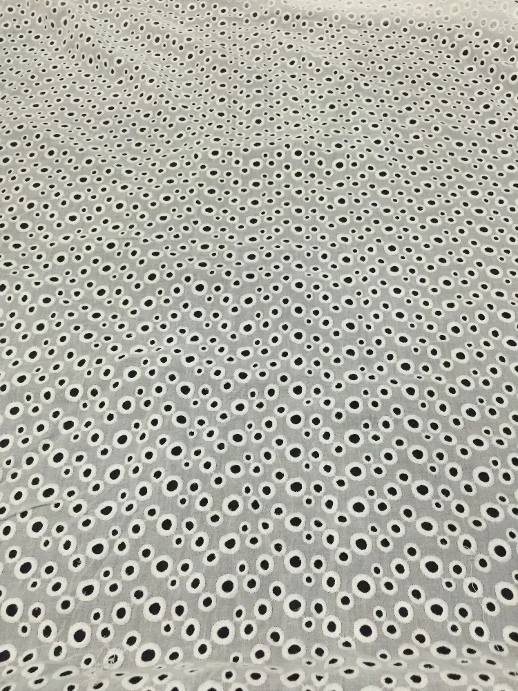 

Factory directing (1yard)100% cotton cutie circle white soft lace embroidery fabric meterial for wedding party lace