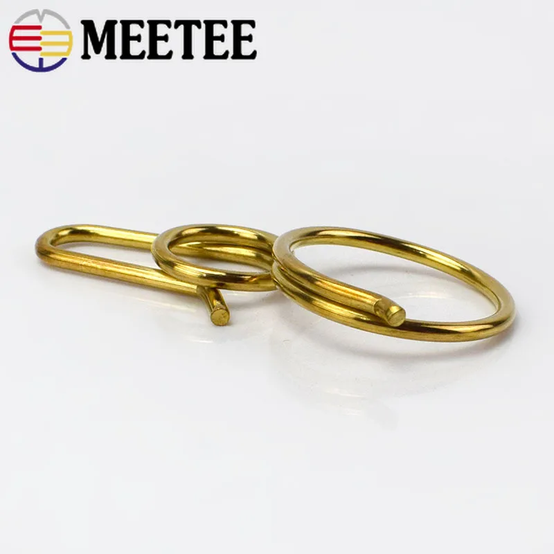Meetee чистый Твердый латунный брелок для ключей в виде пояса пряжка на крючке
