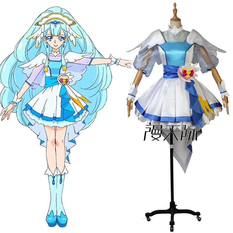 Аниме! Женское платье в стиле Лолиты Pretty Cure Yakushiji Saaya Ange бесплатная доставка |