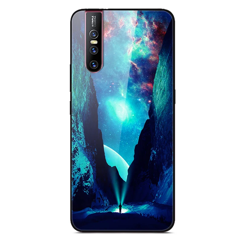 Чехол из закаленного стекла для Coque VIVO V15 Pro, чехол V 15, мягкий бампер, 3D Рисунок кошки, чехол для VIVO V15 Pro V15Pro V 15, чехол для телефона