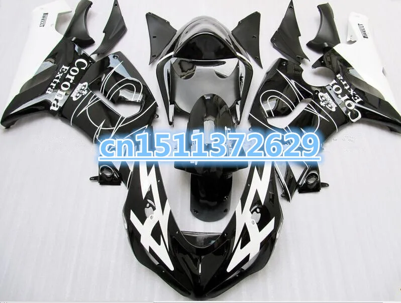 

Motorcycle Fairing kit for KAWASAKI Ninja ZX6R 05 06 ZX 6R 636 2005 2006 ZX-6R Corona white black Fairings set-Dor D