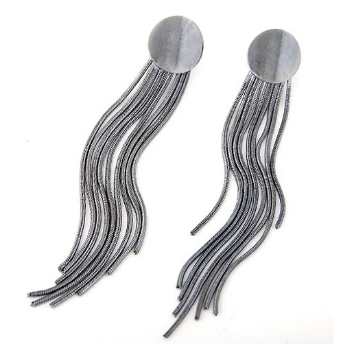 2015 модные длинные сережки с кисточками золото/Серебряные ювелирные изделия