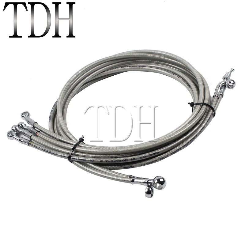 Мотоцикл из нержавеющей стали 10-1" Руль APE Cable Brake Line Kit для ABS моделей Harley 14-17 Touring