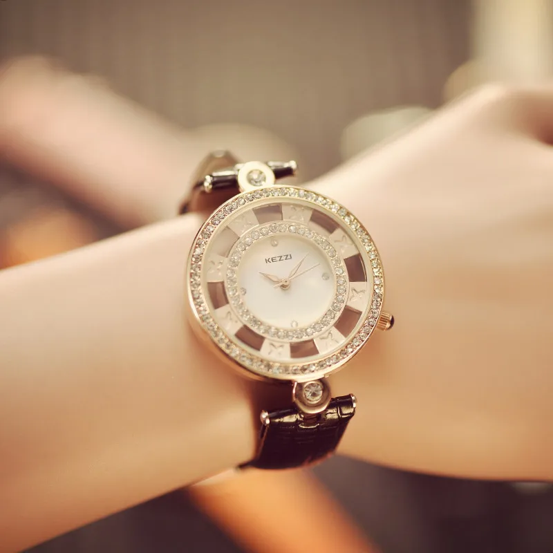 B 9062 Брендовые женские часы Роскошные полые из натуральной кожи наручные Relojes Mujeres