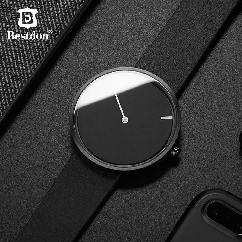 Часы Bestdon Red Dot Design Award No Pointer Мужские Простые унисекс часы уникальные