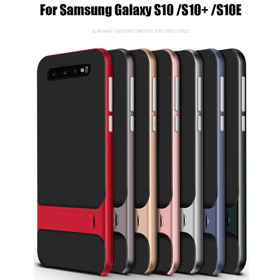 J6 J8 A6 A8 A9 Чехол-гибрид из ТПУ+ бампер чехол Подставка для samsung Galaxy S10 S10e S10+ 5G S9 S8 Plus, Note 8, 9, 10, A40 A70 M30
