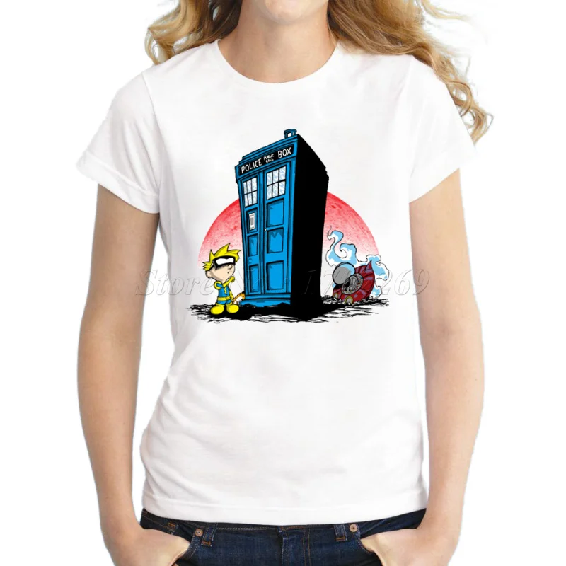 Для девочек синий коробка Spiffs Invader Spiff Женская Повседневная футболка с коротким