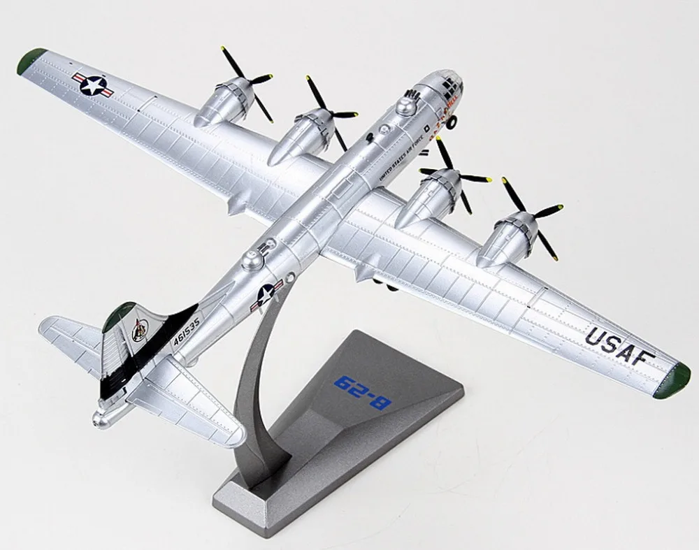 1:144 металл сплава модель игрушки самолет B-29Strategic бомбардировщик номера -