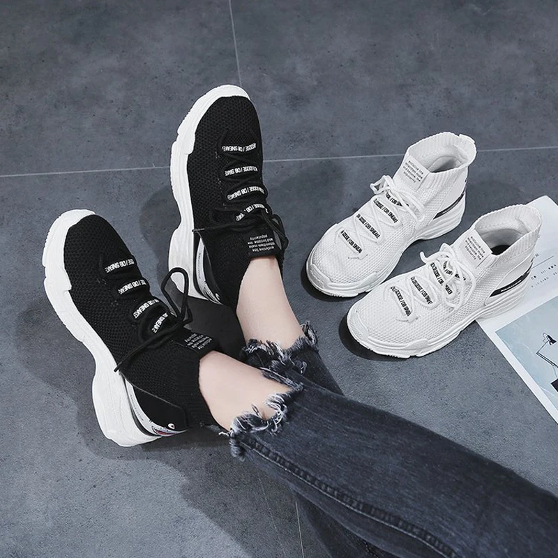 Повседневные носки женские белые кроссовки на платформе zapatos de mujer сезон весна