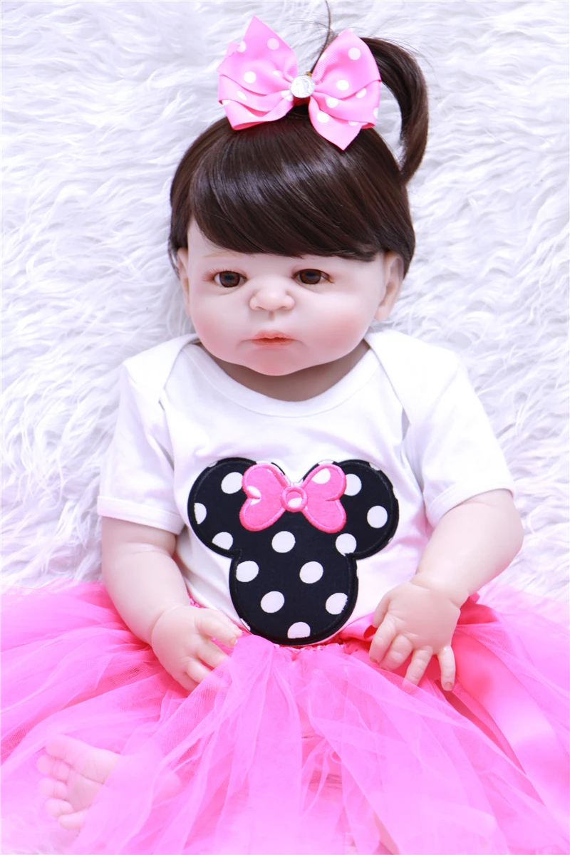 55 см силиконовая кукла для новорожденных девочек Реалистичная детский день
