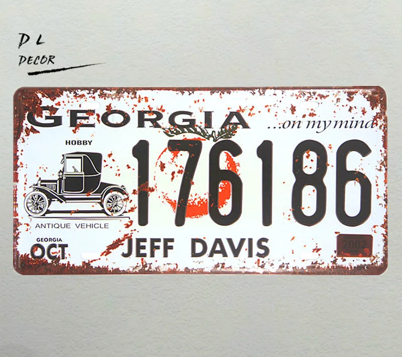 

DL-GEORGIA 176186 JEFF DAVIS Route 66 металлический шоссе гаражный знак человек пещера Декор стены