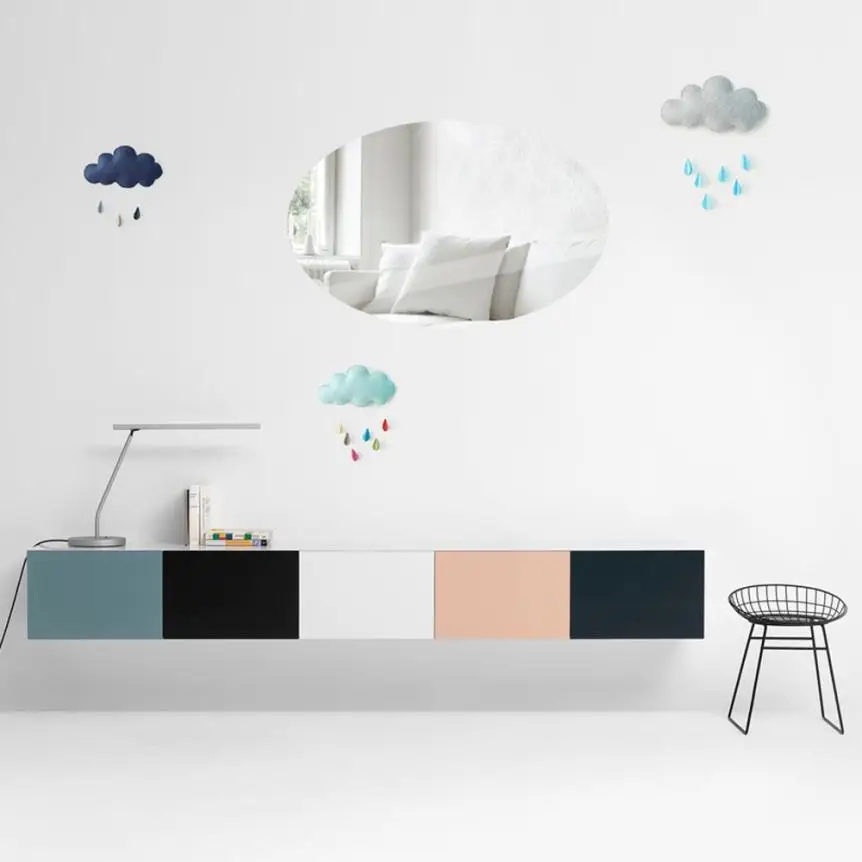 Настенные наклейки для гостиной спальни фон 1 шт. съемные круглые зеркальные