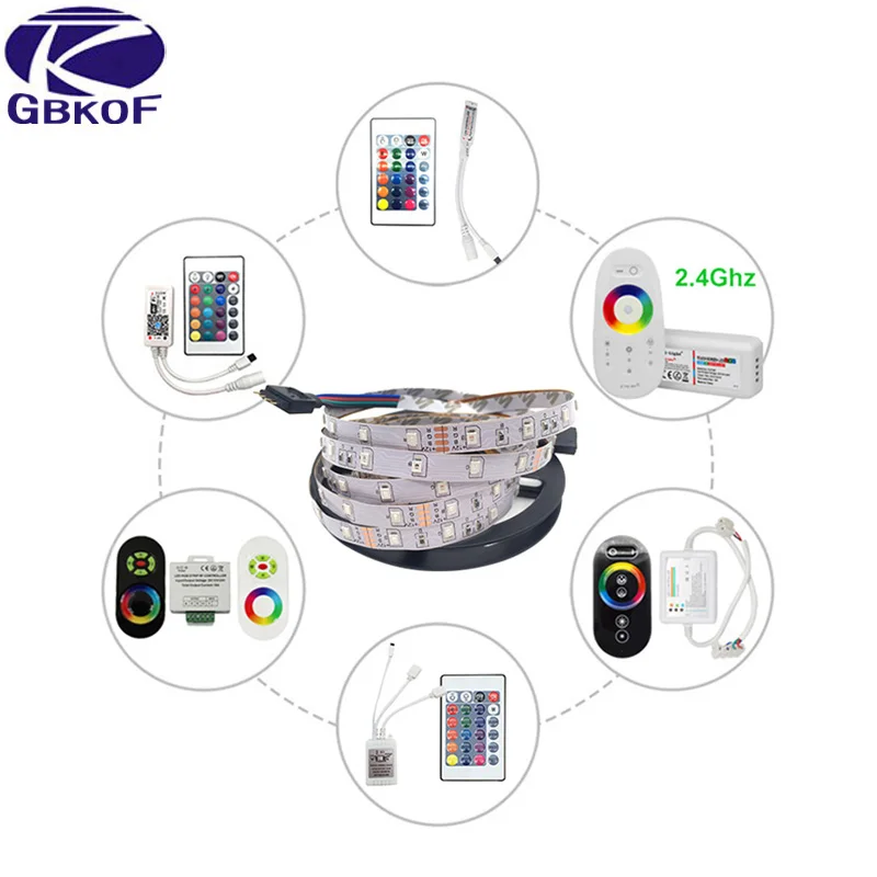RGB Светодиодная лента SMD2835 5 м 10 гибкая светодиодная 15 20 IP20 IP65 + пульт