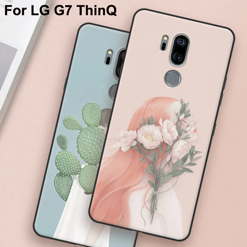 Полное покрытие для LG G7 тонкий Q чехол для LG G7 ThinQ G710 девушка цветок окрашенные мягкий TPU оболочка для LG G7 G 7 Чехол G7ThinQ чехол для телефона s