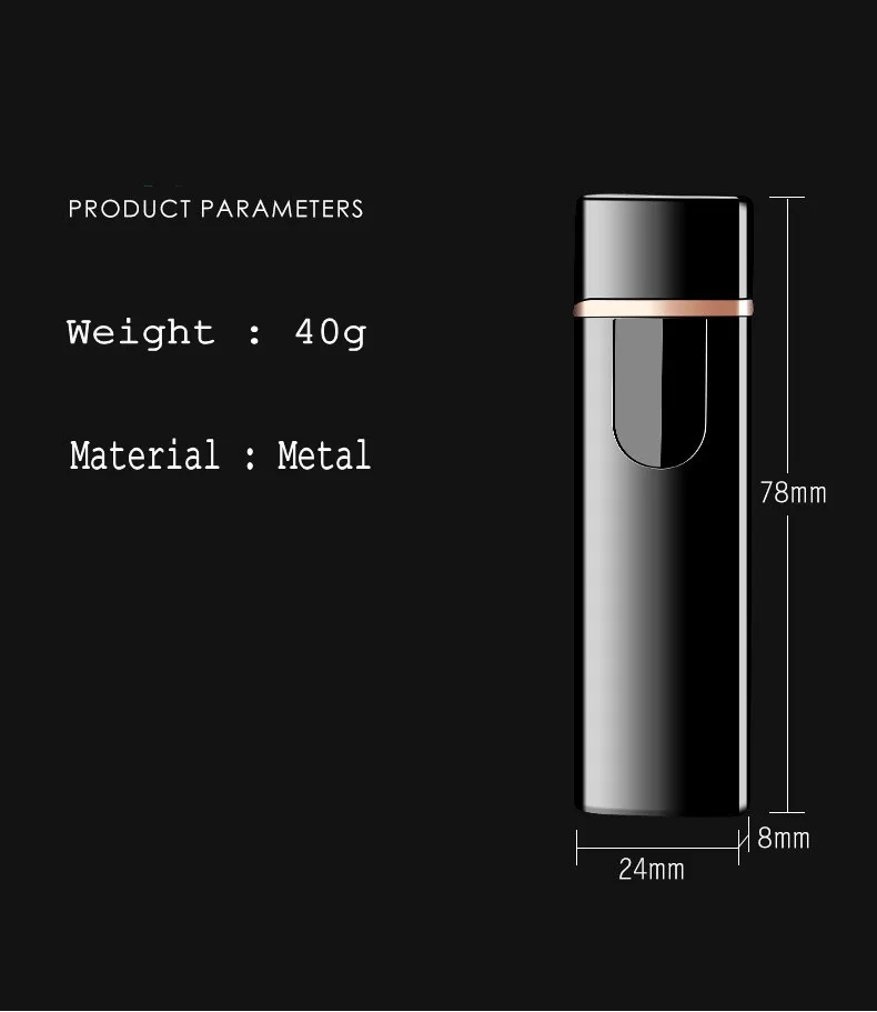 2019 тонкая usb-зарядка зажигалка с сенсорным экраном зажигалки для электронных