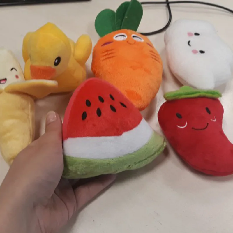 Мягкие плюшевые игрушки для собак кошек щенков звезда фрукты искусственные
