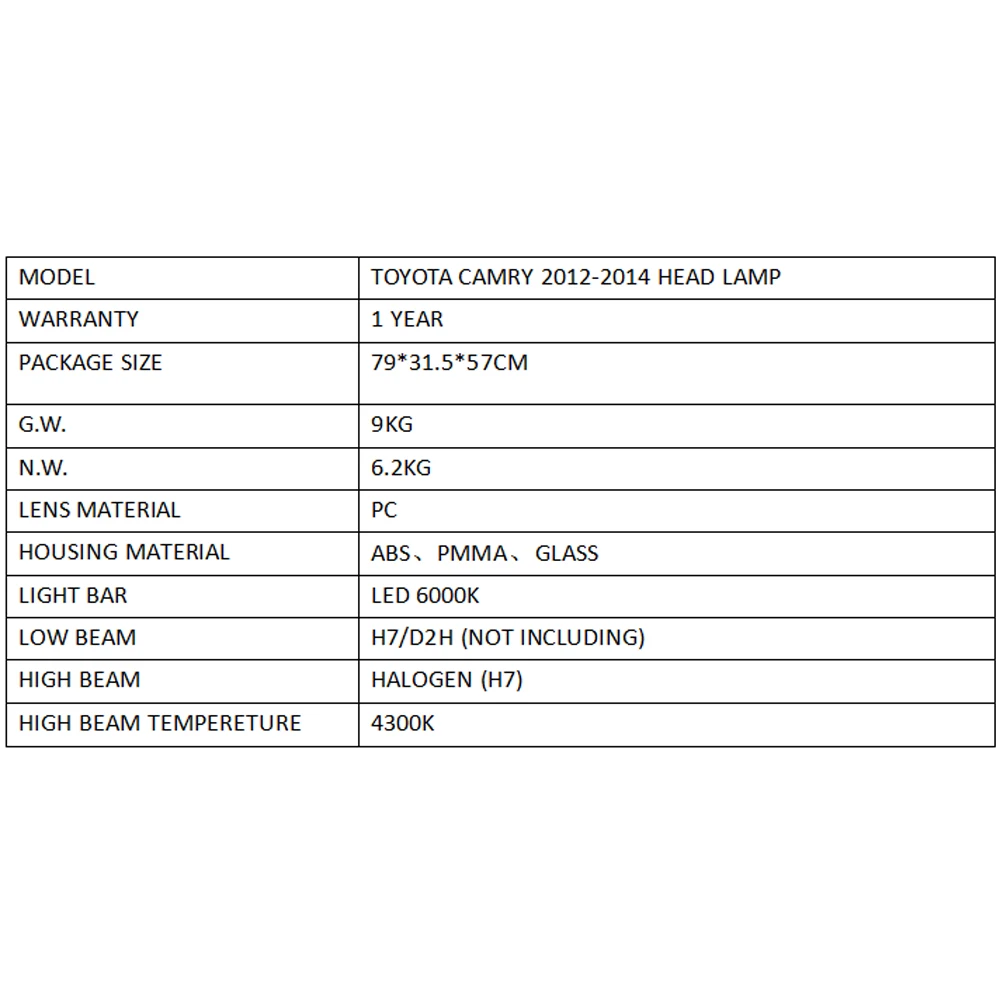 LSlight для TOYOTA CAMRY 2012 2013 2014 светодиодные фары в сборе лампы стоп Стоп сигнал поворота
