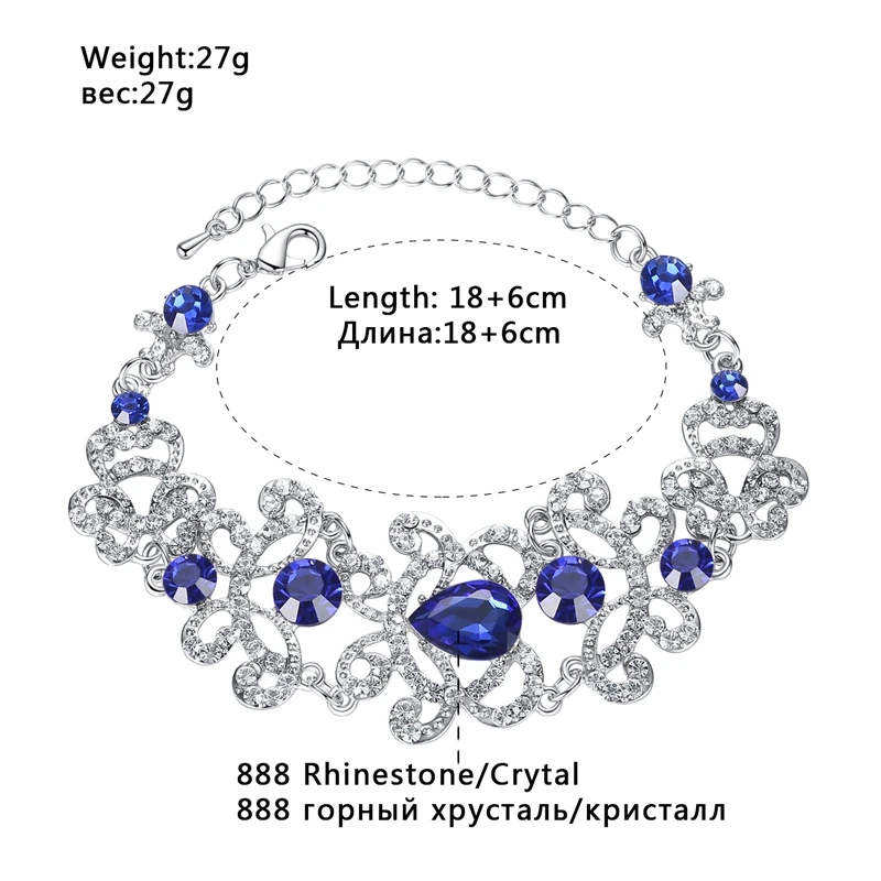 Minmin роскошный каплевидный синий/Золотой/Серебряный Цвет Кристалл