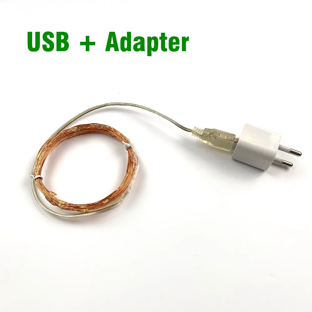 2 м 5 м 10 м 100 светодиодный струны с медным проводом, батареей/USB Рождественский Свадебный сад вечерние украшения светодиодный светящиеся гирлянды