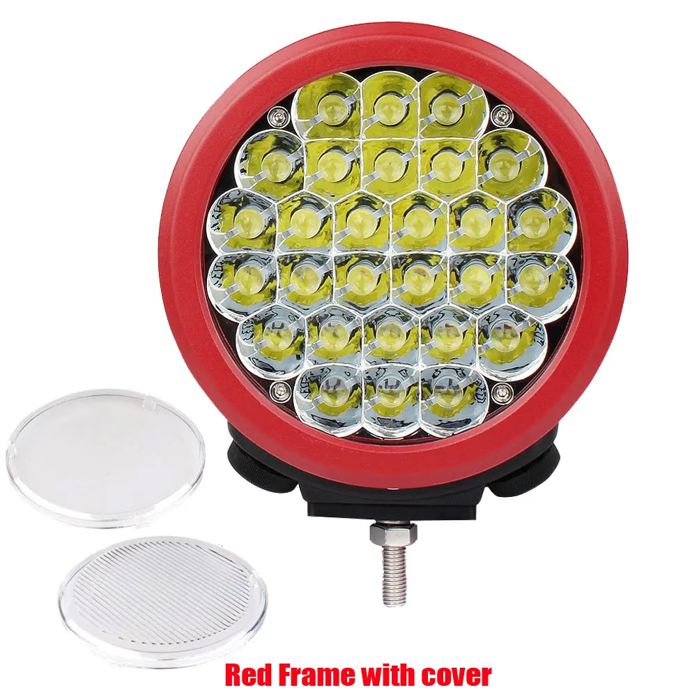 GDCREESTAR 140 W светодиодные фонари для внедорожников 12 V/24 V " светодиодный фары дальнего света мощный прожектор повышенной яркости 4x4 140 Вт 7" дюймовый светодиодный дальнего света x1pc - Цвет: Red Frame