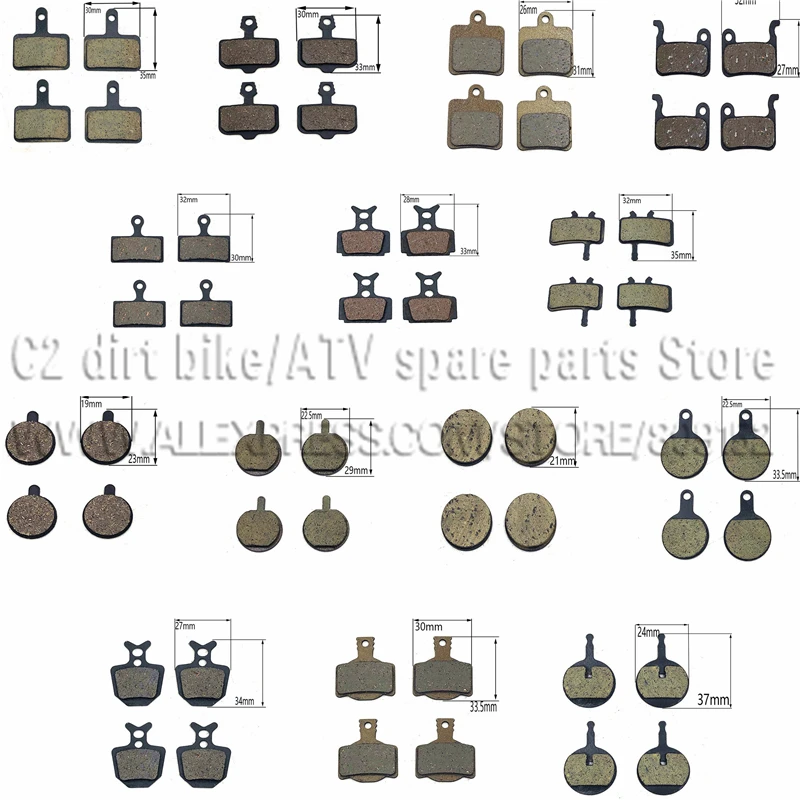 4 pcs MTB bicycle bike cycling disc brake pads semi-metallic brake pad for SHIMANO SRAM AVID HAYES TEKTRO Magura Formula