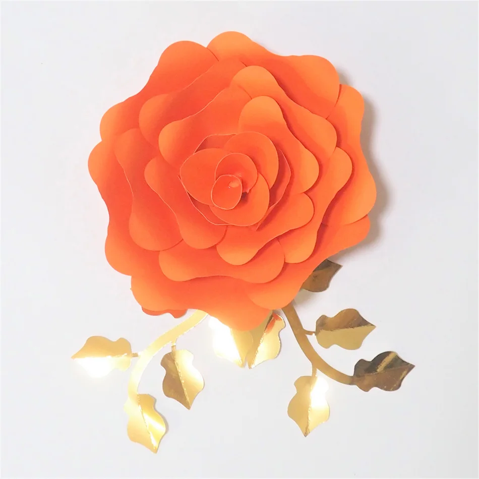 Искусственные цветы 20 см+ листья 15 см Fleurs Artificielles фон DIY гигантский Бумага цветы Свадебная вечеринка Декор Baby Shower