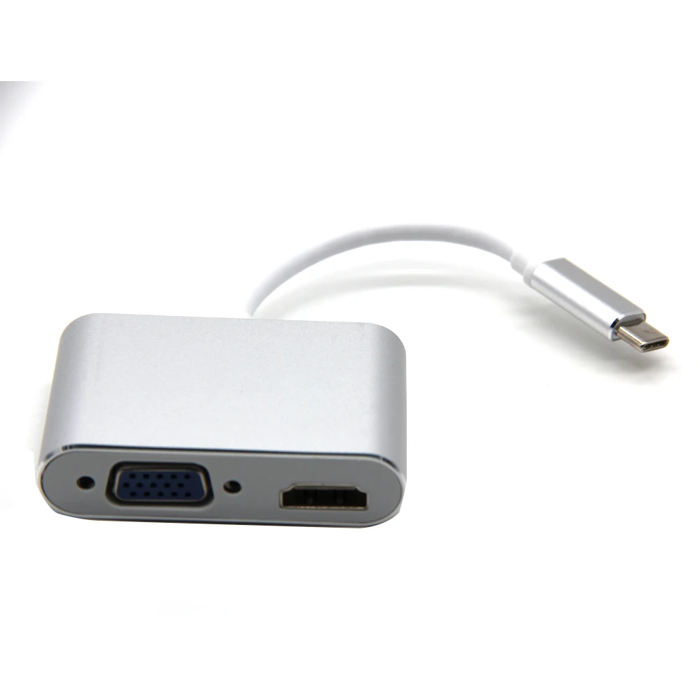 USB C Тип к совместимому с HDMI VGA DVI для ноутбука Macbook Google Pixel USB3.0 адаптер 4in1 3 1