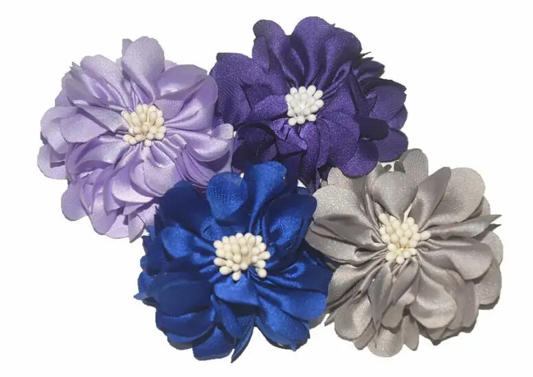

2" Satin Fabric Flower with Center Headband & Hairpin Accessories Girl Bridal Headwear Ornament