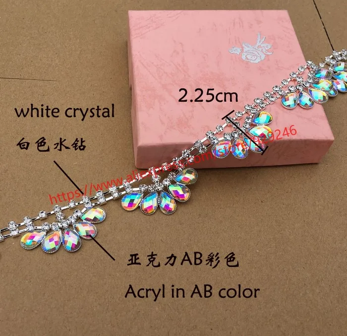 1 ярд/упаковка 2 см великолепные украшения для волос из черного камня|ab rhinestone