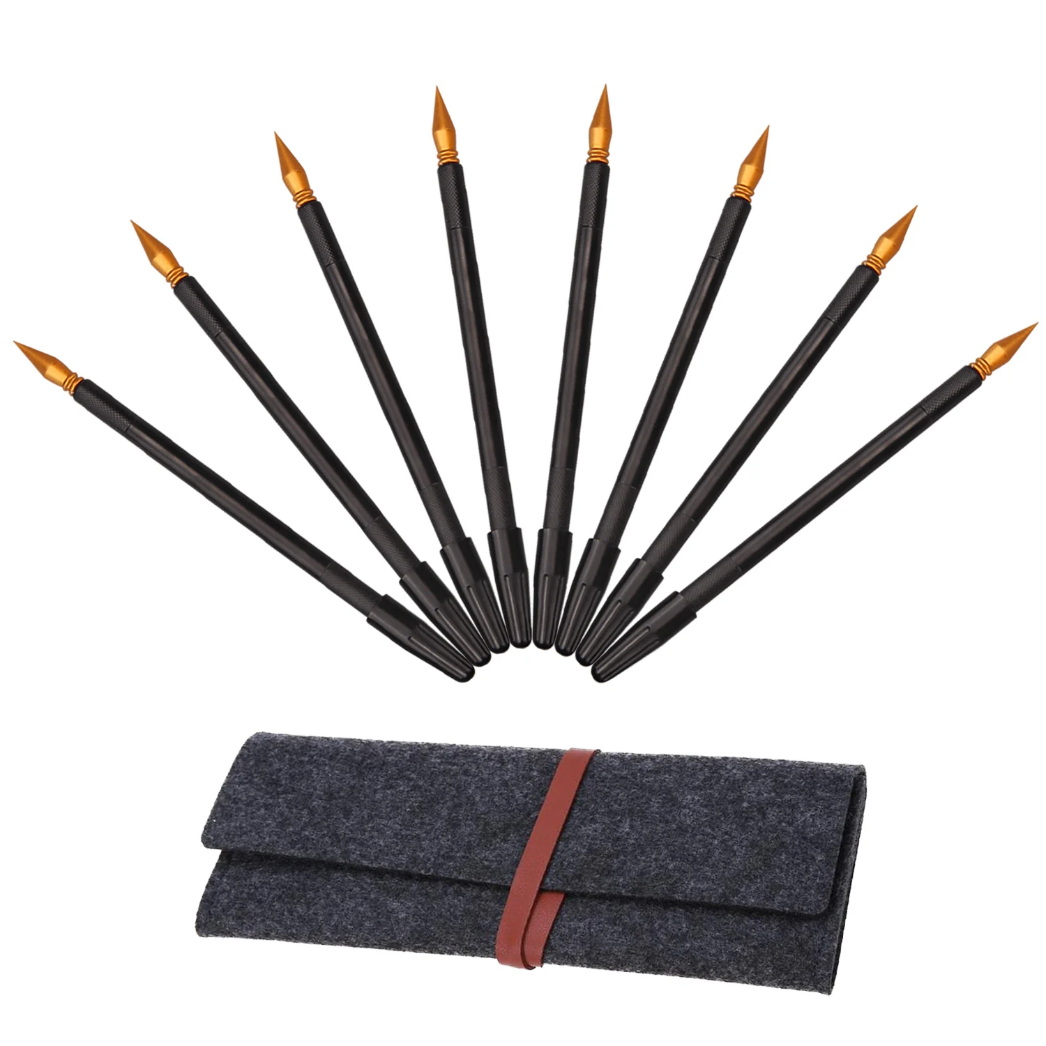 

8PCS Dual-Tip Scraping Painting Art Scrape Coloring Pens + 1PCS Felt Storage Bag for Kids Adults Birthday Christmas Gift Drawing