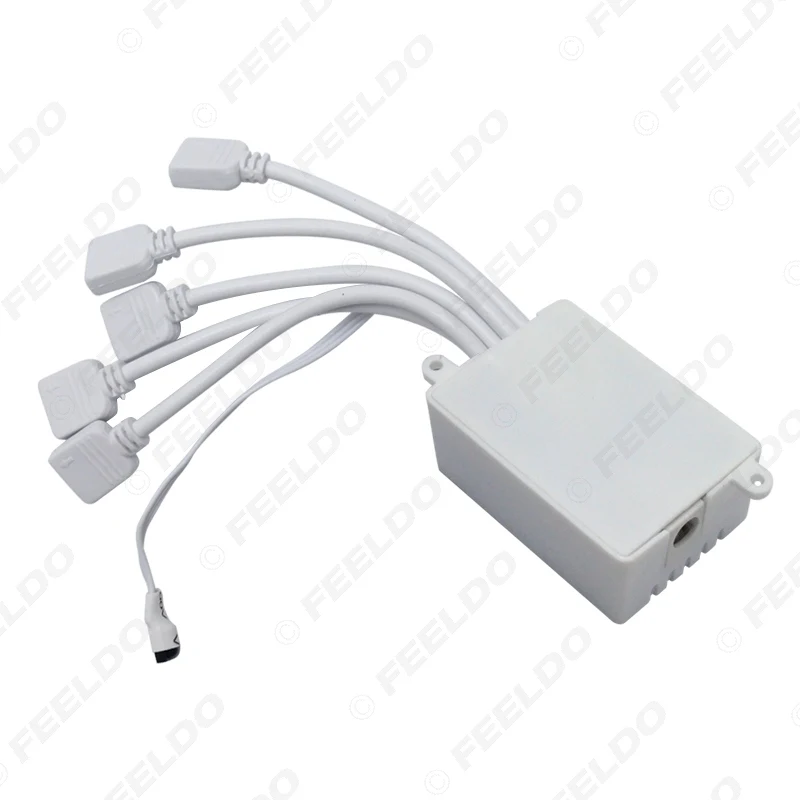 FEELDO 1 комплект DC12V-24V 12A 24Key RGB контроллер 4Pin 5 выходов ИК-пульт дистанционного