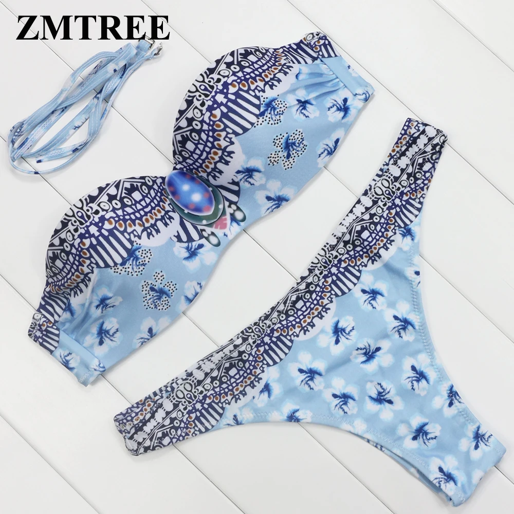 ZMTREE Maillot De Bain женские бикини купальники для малышек Push Up купальник Бразильский