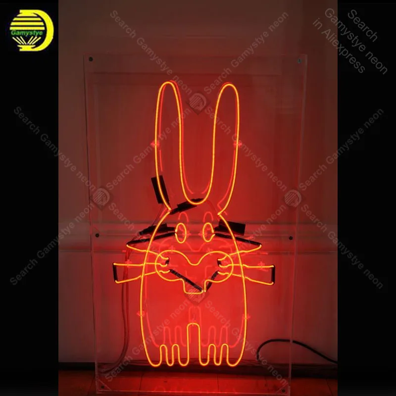 Неоновая вывеска кролики неоновая лампочка ручной работы Letrero Beer Restaurant реклама