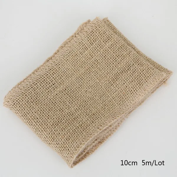 2,5 см/4 см/6 см/8 см/10 см/15 см ширина 5 м натуральный джут Hessian Мешковина лента для DIY Свадебная вечеринка повязка на стул винтажное украшение дома - Цвет: 10cm