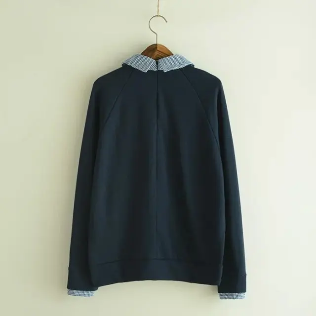 Лидер продаж модная женская милая флисовая толстовка Sael с вышивкой клетчатые