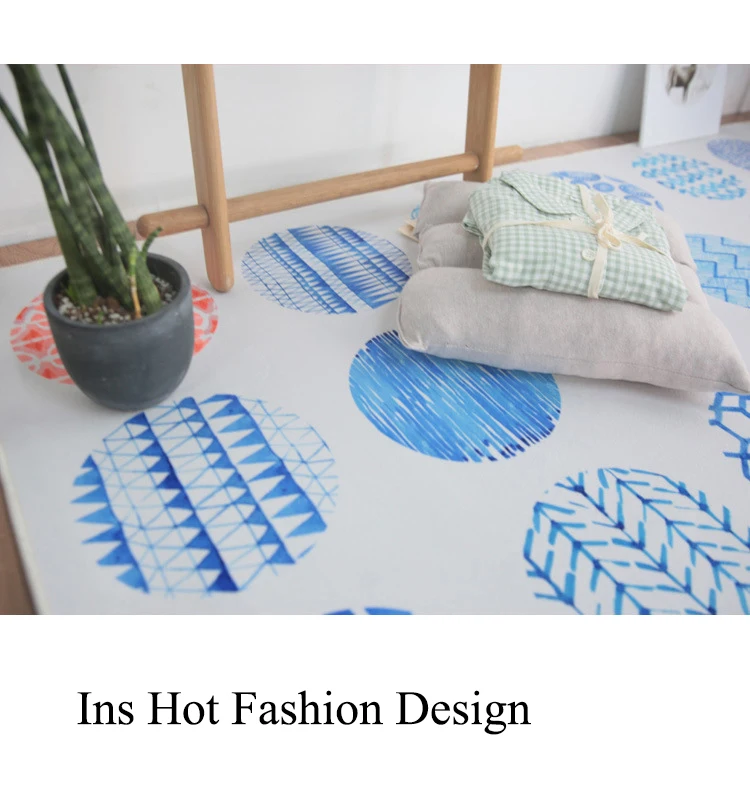 Ins Hot Fashion Carpets For Living Room Bedroom Kid Room Rugs Home Carpet Nordic Style Delicate Floor Mat Anti-Slip Area Rugs