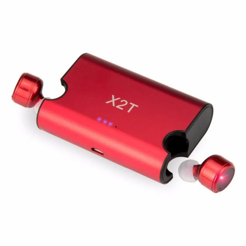 Red Yulubu Водонепроницаемый Bluetooth 4,2 наушники X2T TWS Беспроводная зарядка коробка для мобильного телефона для Android iphone samsung xiaomi huawei - Цвет: Red