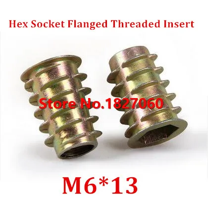 100 шт. M6 * 13 гайка с шестигранной головкой из цинкового сплава для мебели|head nuts|insert