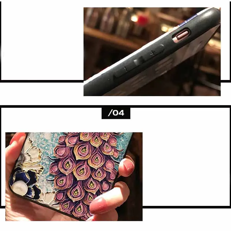 JIBAN ретро павлин тиснением Краски Матовый телефон случае для samsung S10 S9plus Note9 S8plus