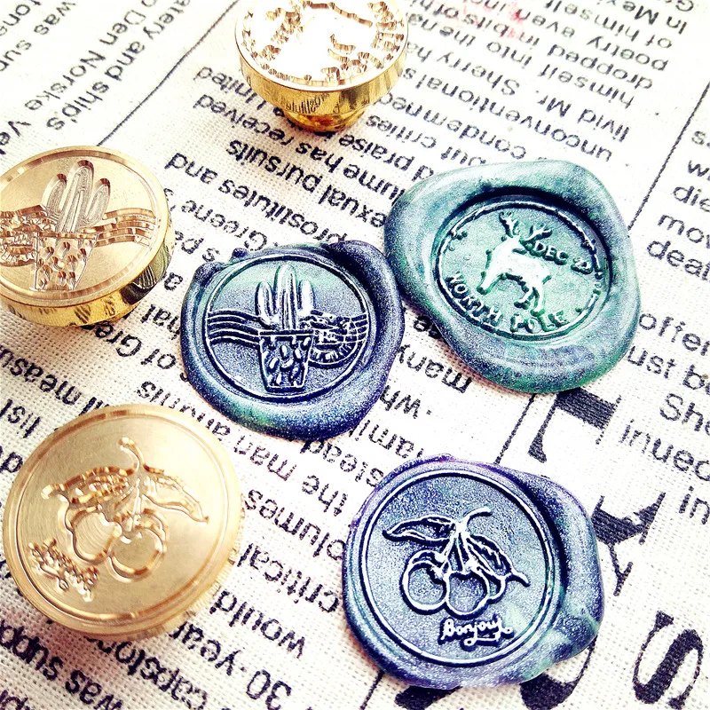 2018 Новый Postmark кактус олень вишня ретро краска печать Мужской и Женский DIY