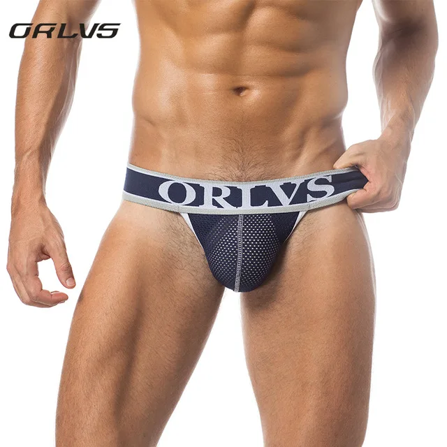 ORLVS Brand Mens Backless Cotton Underwear Gay Open Hip Briefs Thong Fashion Sex Man Male Underwears Underpants |