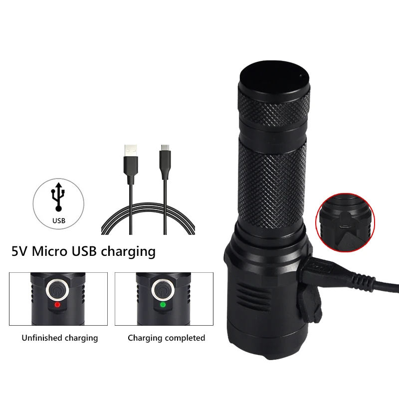 Светодиодный фонарик с магнитами USB 18650 CREE xm l2 linternas водонепроницаемый фонарь для