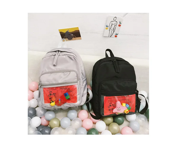 Harajuku нейлоновый женский рюкзак, женский простой прозрачный рюкзак для путешествий, милый водонепроницаемый рюкзак для девочек, повседневные школьные рюкзаки для студентов